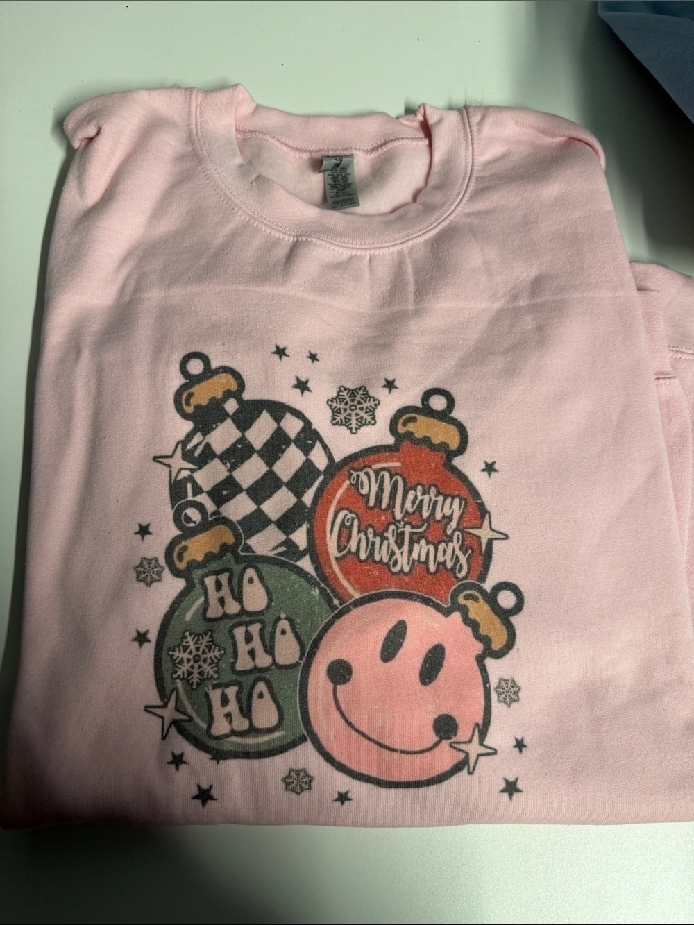 Kids Pink 'Merry Christmas' Graphic Sweatshirt